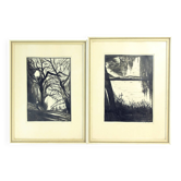 Ensemble de 2 peintures sur papier, signées Sestak 1972