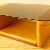 Coffee table in leather Roche Bobois years 70/80