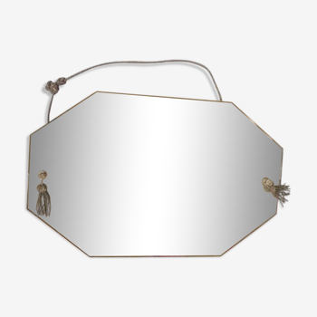 Miroir octogonal biseauté avec pampilles 50x80cm