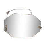 Octagonal beveled mirror with tassels 50x80cm