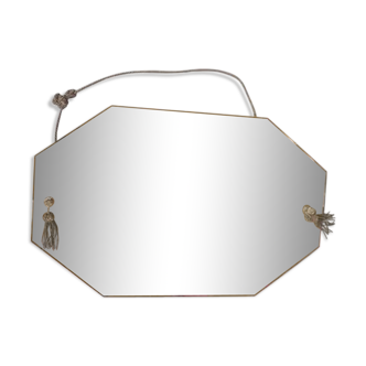 Miroir octogonal biseauté avec pampilles 50x80cm