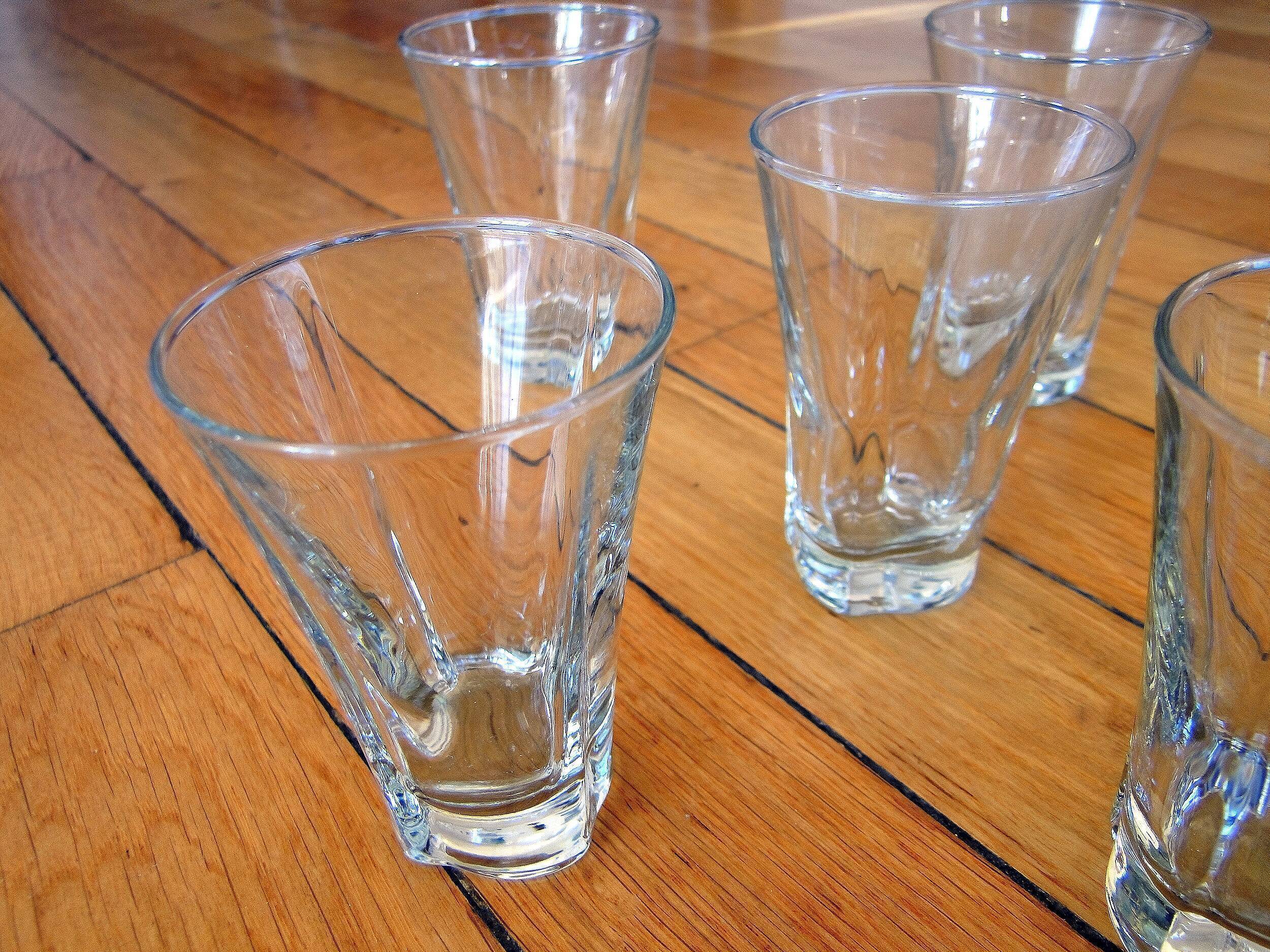 Series of 6 old glass verrines in excellent condition