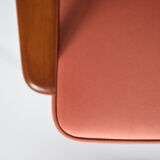 Pink velvet armchair, designer M. Zielinski, 1960s, Poland