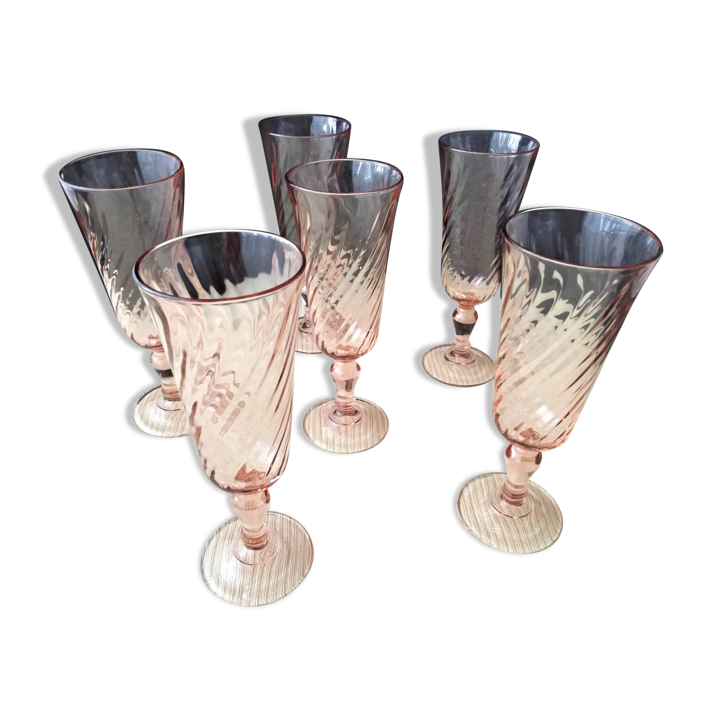 6 Luminarc Rosaline Champagne Flutes