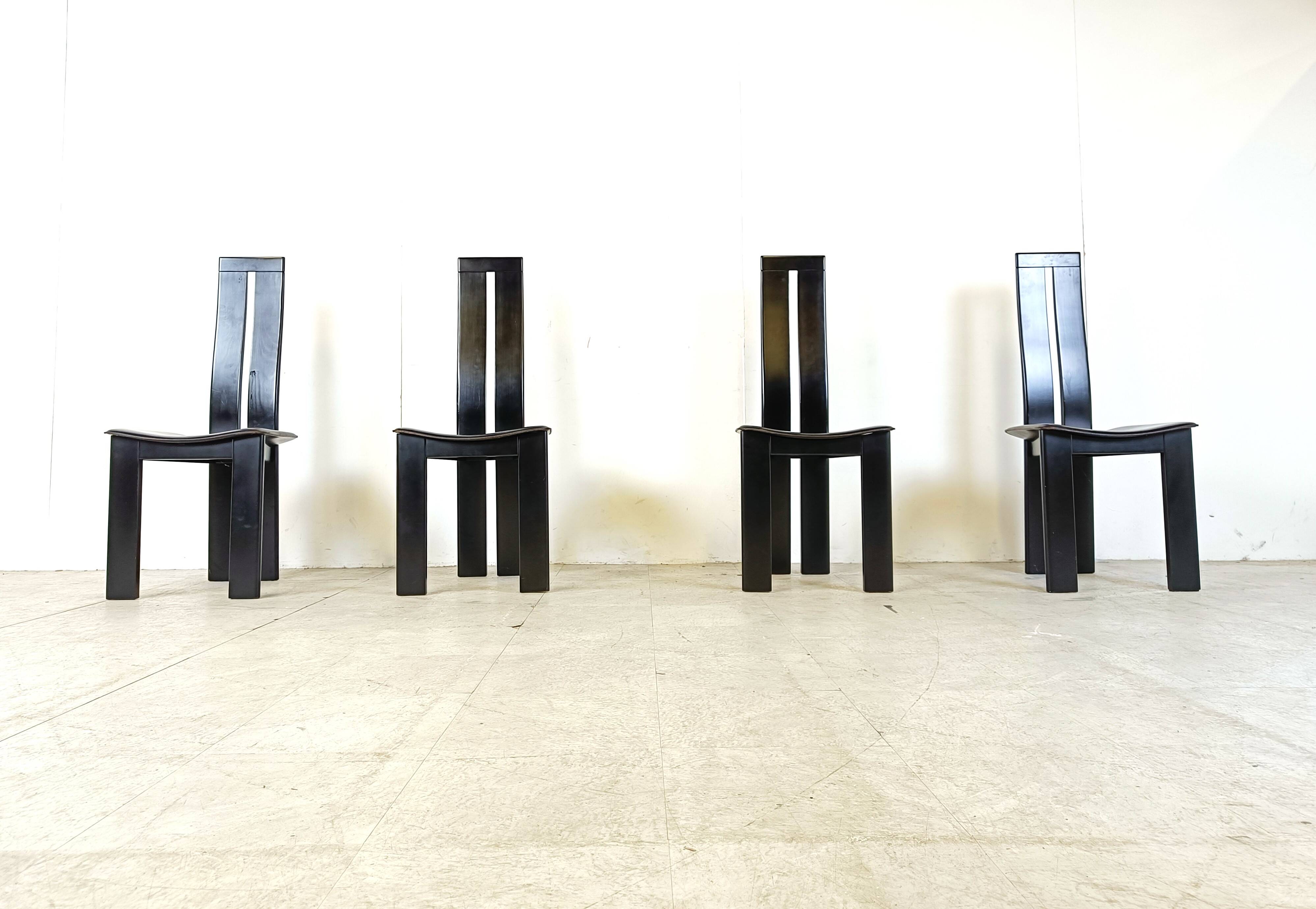 Set of 4 dining chairs by Pietro Costantini for Ello, 1980s