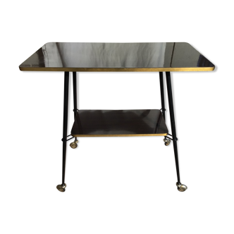 Console formica mocha feet compass metal casters