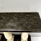 Ivory Hand-Painted Beech Console / Balustrade with a Marble Effect and Two