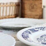 4 mismatched vintage porcelain and earthenware flat plates Marina set