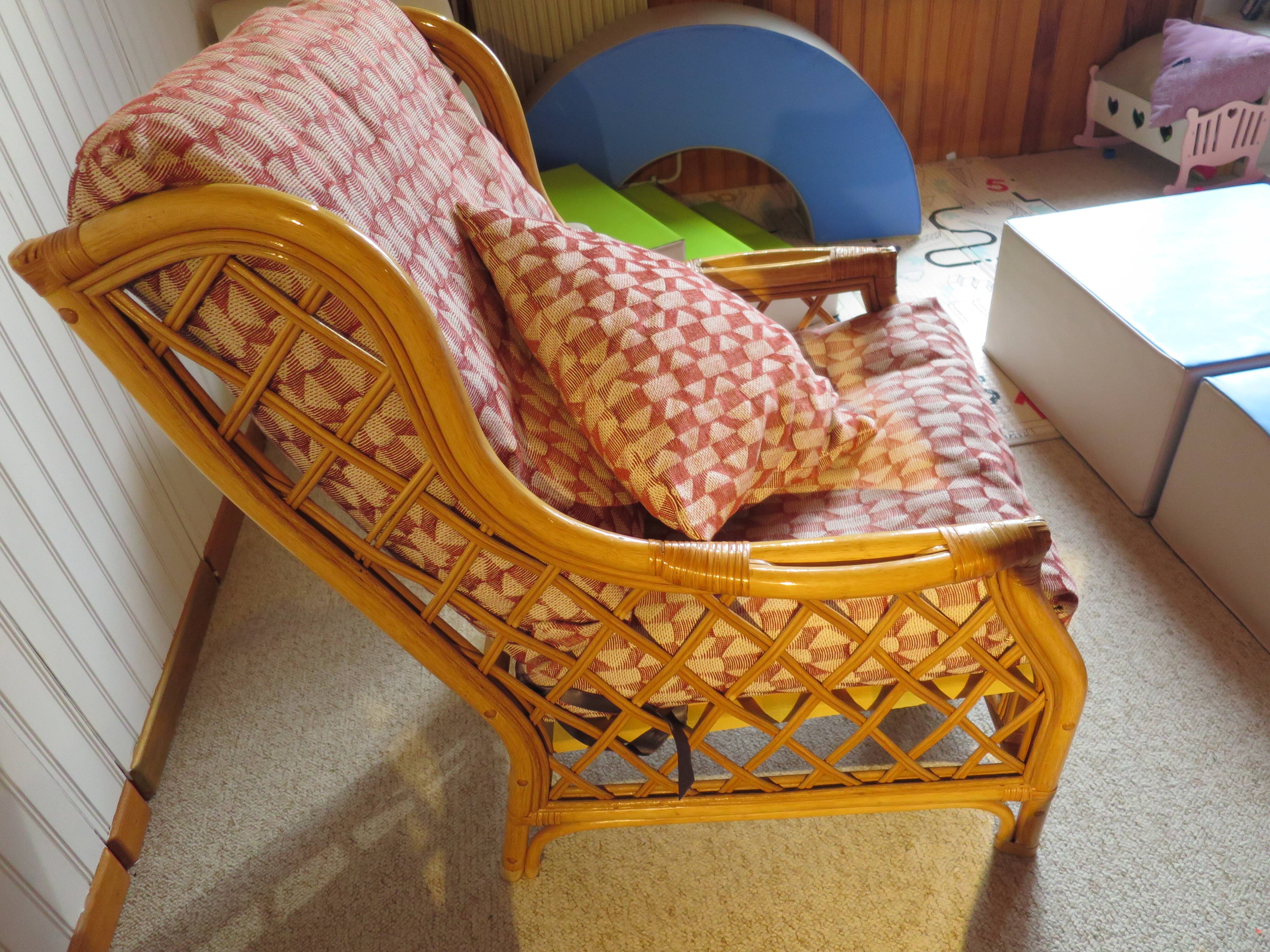 Vintage - Set of 2 woven rattan, bamboo and wood armchairs - Natural colour - 1980s