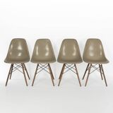 Greige Set (4) Herman Miller Vintage Original Eames DSW Side Shell Chairs
