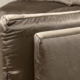 Large rounded velvet sofa