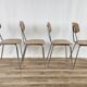 Ensemble de quatre chaises en fer et skai 1970