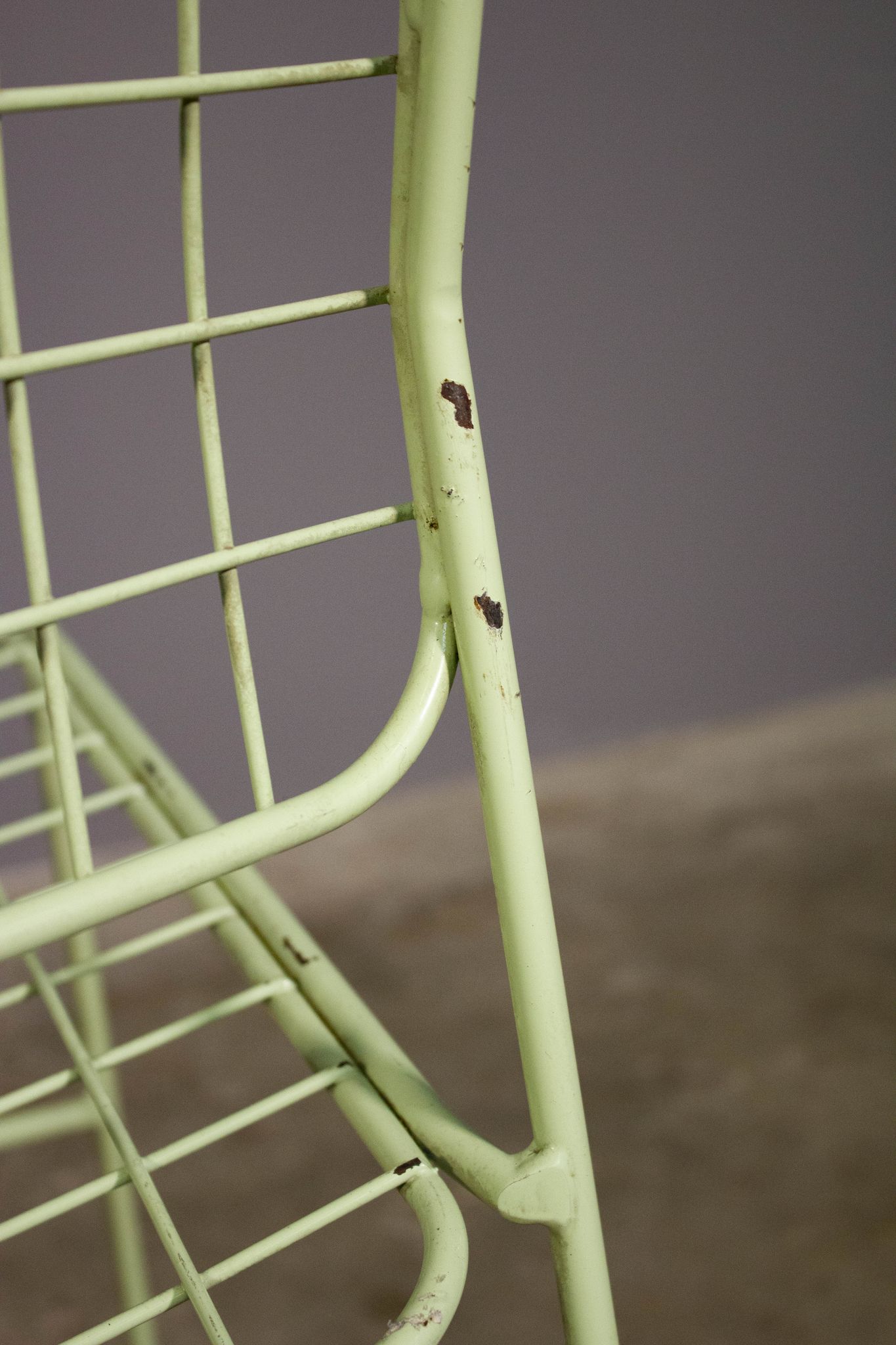 6 metal chairs, painted in teal