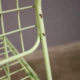 6 metal chairs, painted in teal