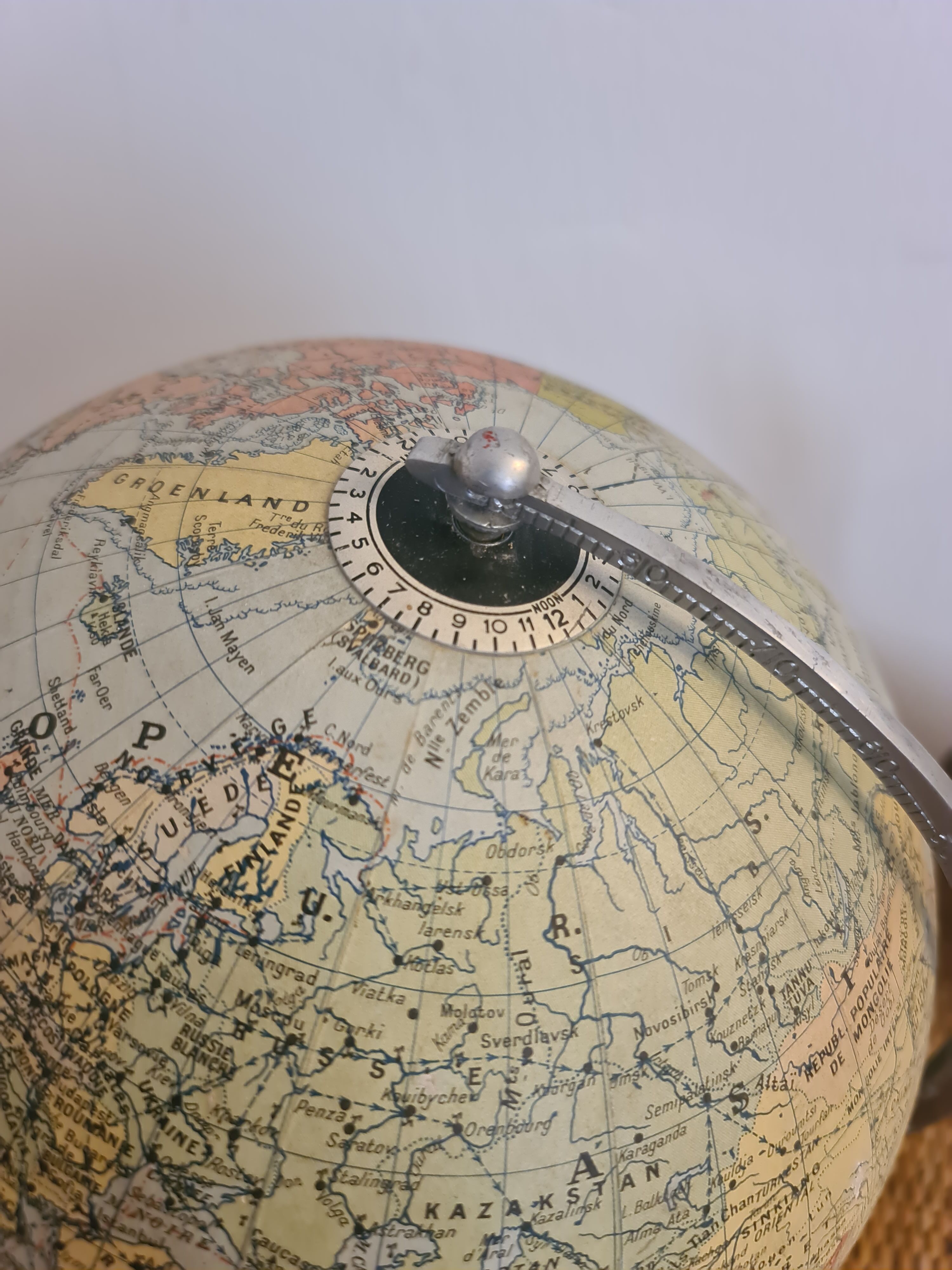 Vintage Globe Taride Marble and Glass