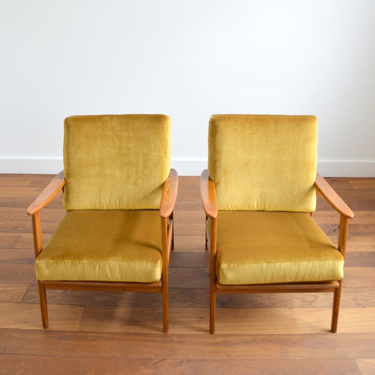 Pair of Scandinavian teak armchairs 1960s