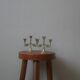 Pair of brass candlesticks in gold metal, Scandinavian bohemian decoration, old candlesticks