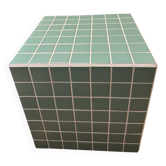 Table d’appoint cube en céramique jade 35x35 cm