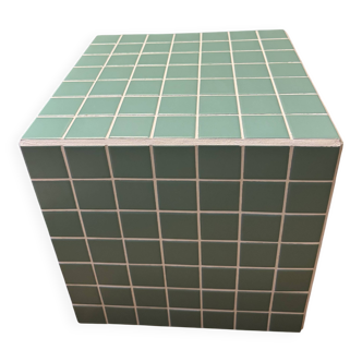 Jade ceramic cube side table 35x35 cm