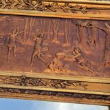 Golden trumeau mirror in Louis XVI style, 20th century.