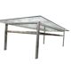 XL vintage coffee table in glass and chrome