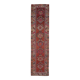 Vintage Turkish hand-knotted wool cotton red runner rug 83x362