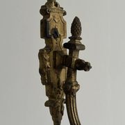 patère murale ancienne métal doré sculpté