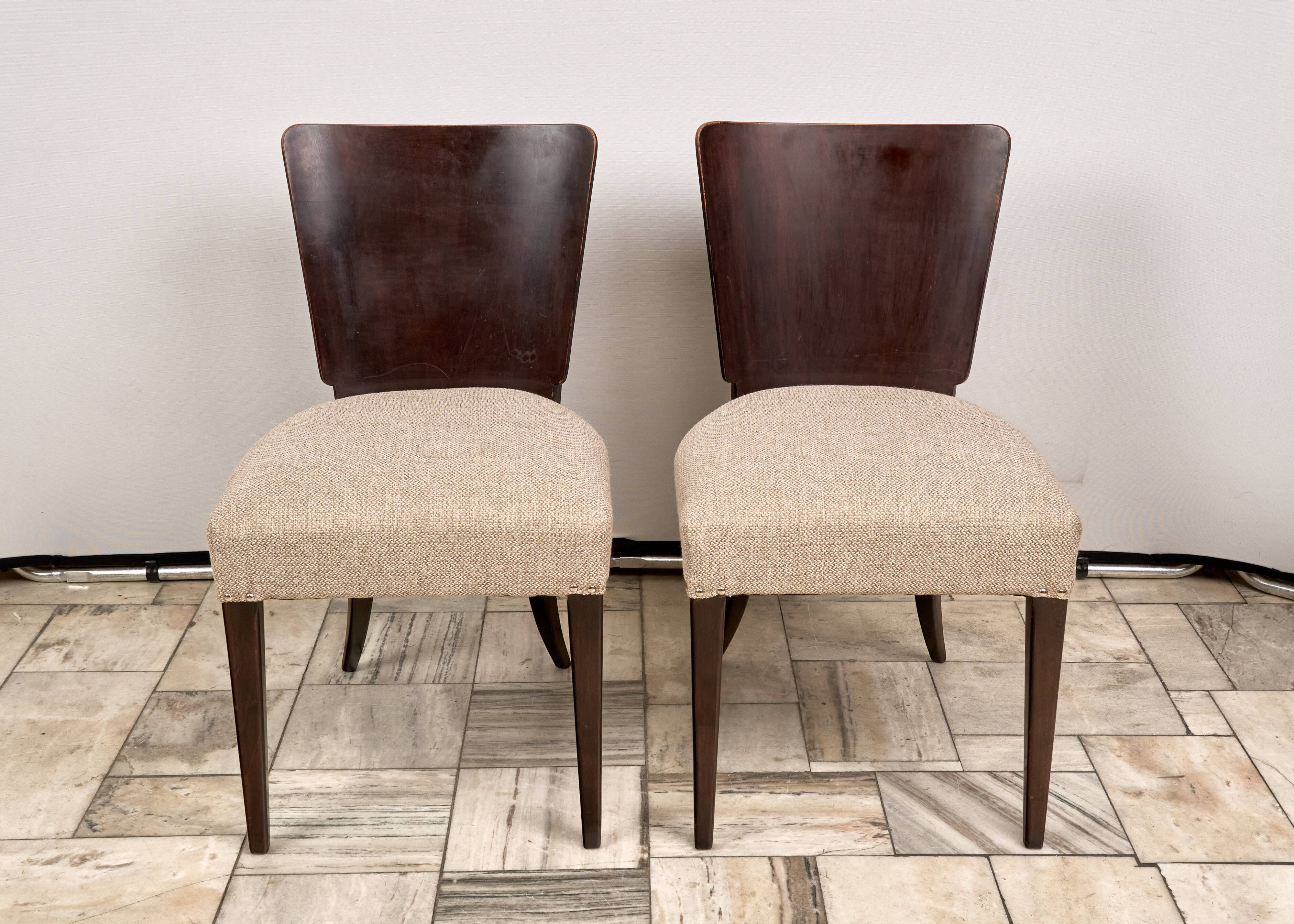 Set of 4 H-214 Dining Chairs by Jindřich Halabala, 1930s, Czechoslovakia
