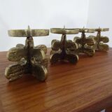 Italian Brutalist Candle Holders by Giuseppe Gallo for Gallo, 1960s, Set of 2