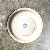 Round and hollow dish Boulenger & Cie in white and blue enamelled iron earth, "Wild rose" service