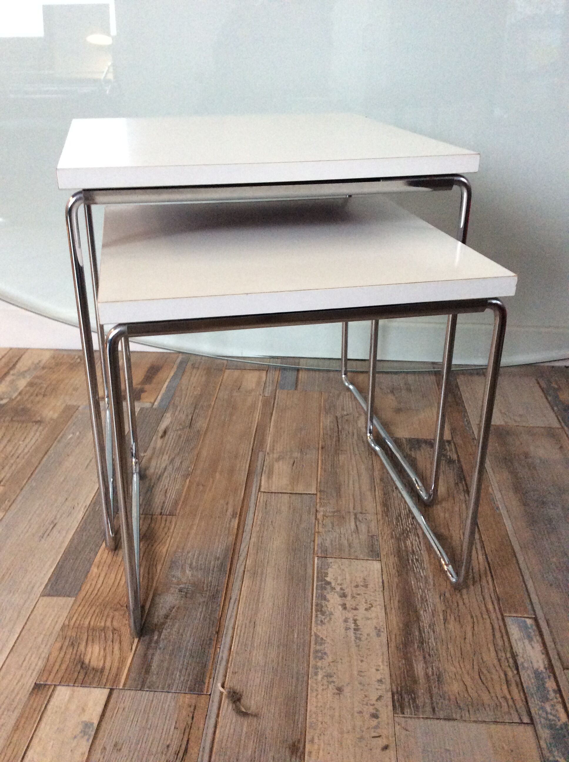 Pair of vintage pull-out tables from the 70s
