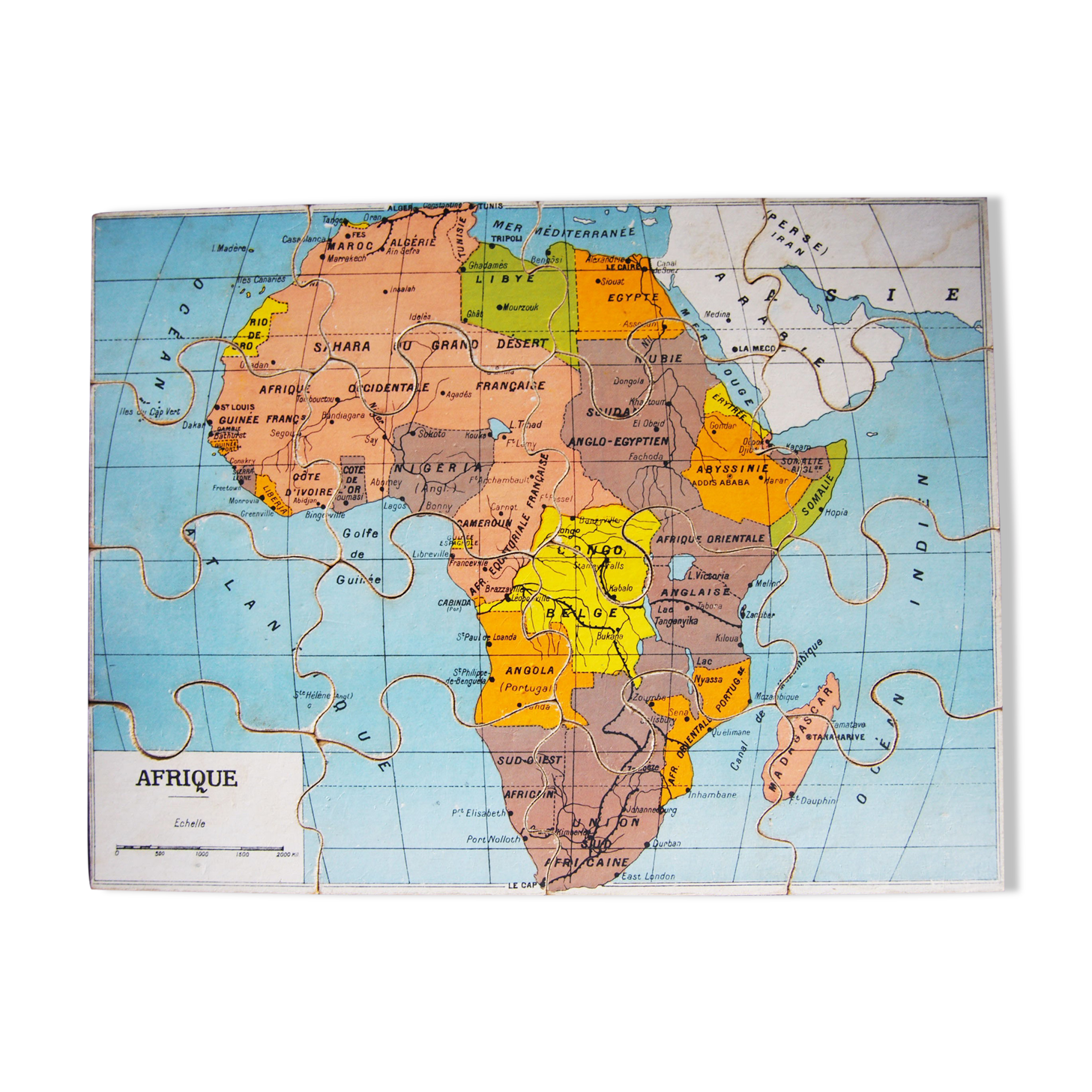 Old Wooden Africa Map Puzzle Selency