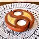 Double tealight candle holder YIN -YANG terracotta handmade decor Indonesia