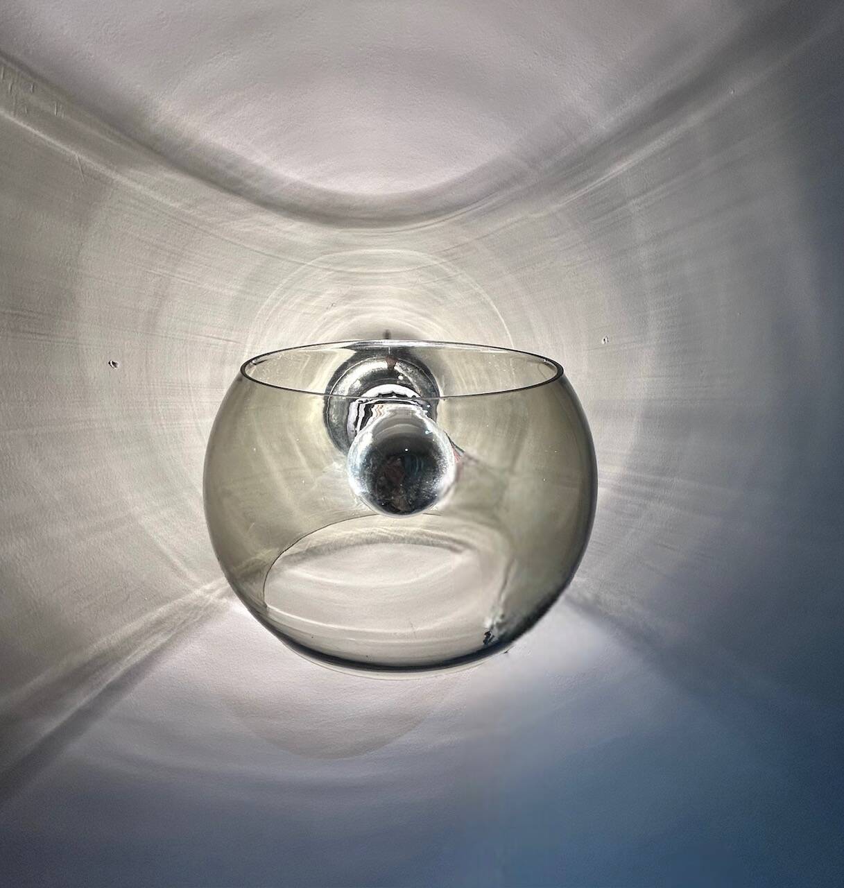 glass and chrome wall light 1970