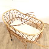Vintage rattan cradle
