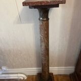 Red griotte marble column with brass insert - Napoleon III