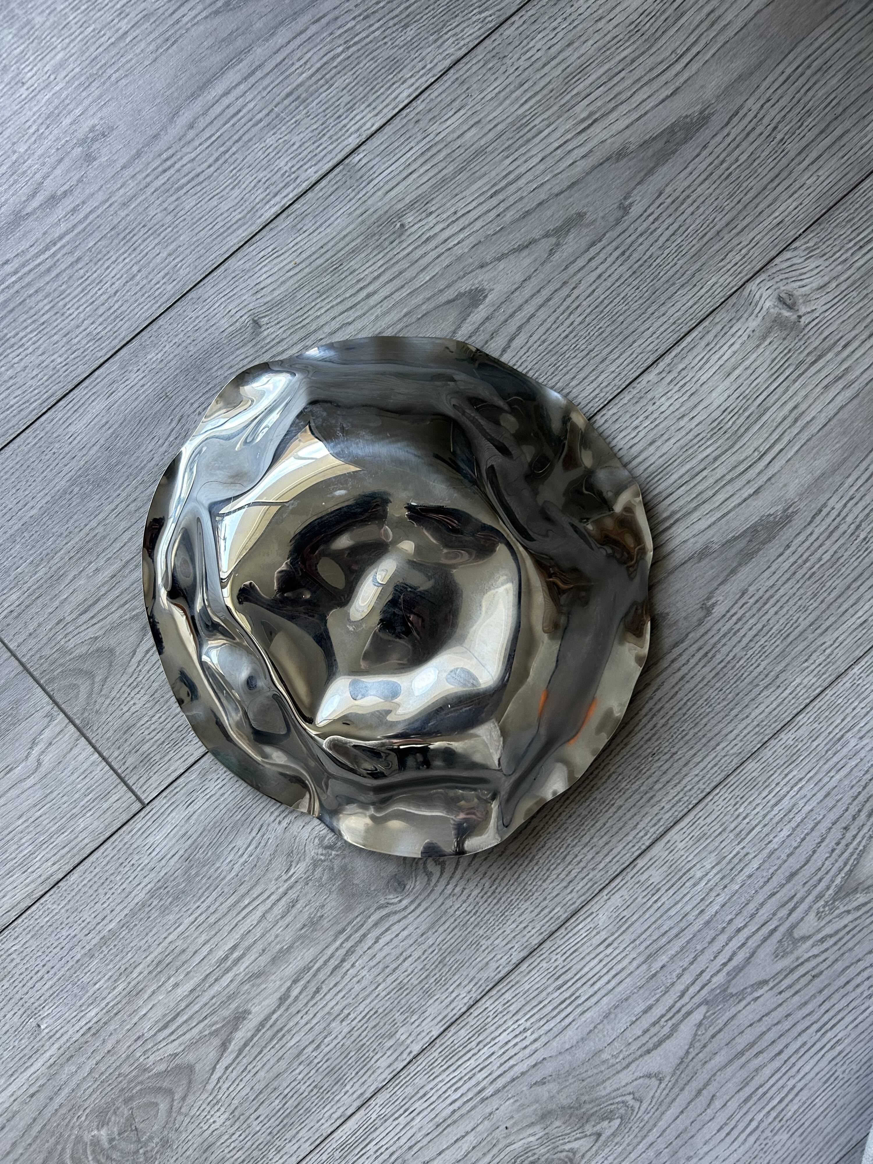 Stainless steel fruit basket / salad bowl - Alessi (Sarrià basket)