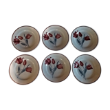 Series of six dessert plates in Orchies model Simone