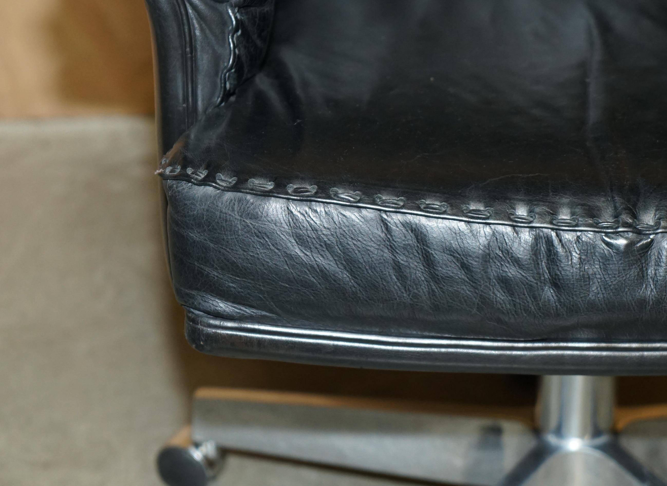 Vintage executive swivel office chair De Sede DS35 - mid-century leather
