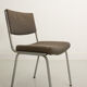 Office chair in chromed steel and grey fabric