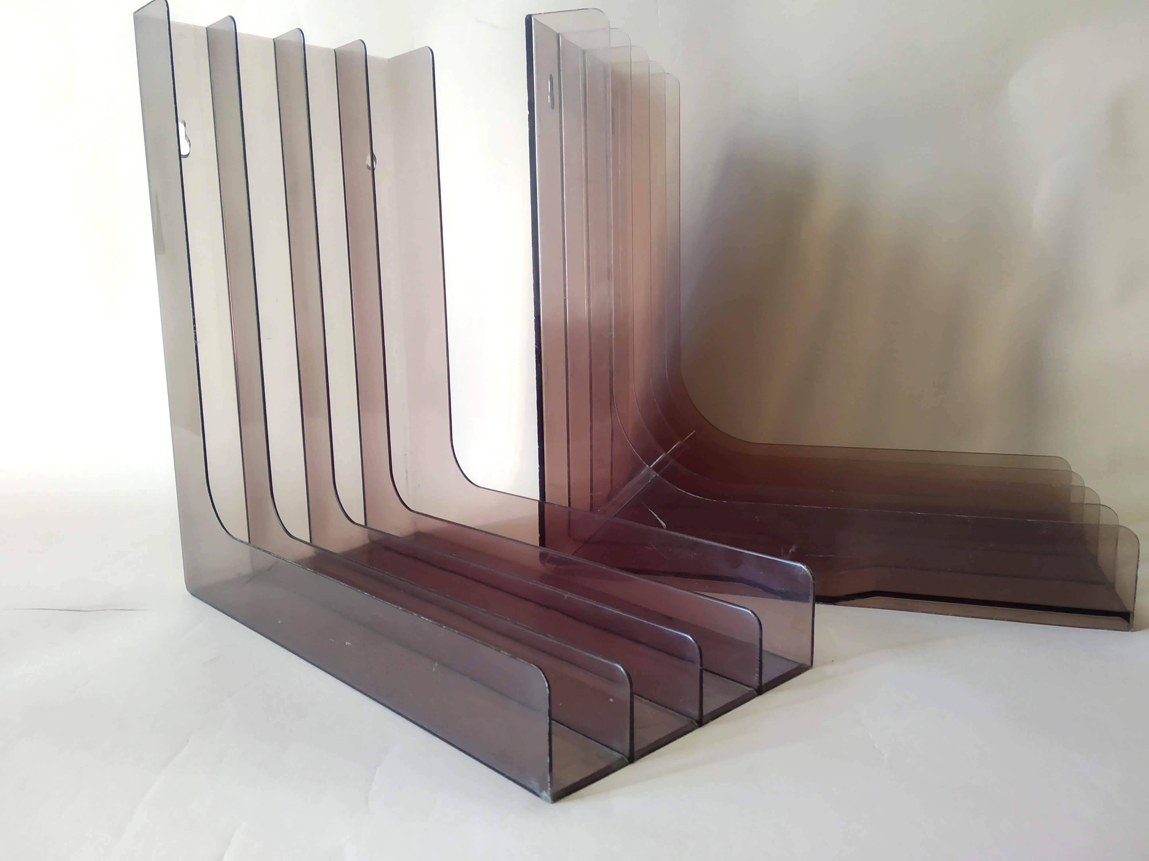 Set of 2 plexiglass vinyl record holders