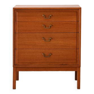 Small chest of drawers with metal handles