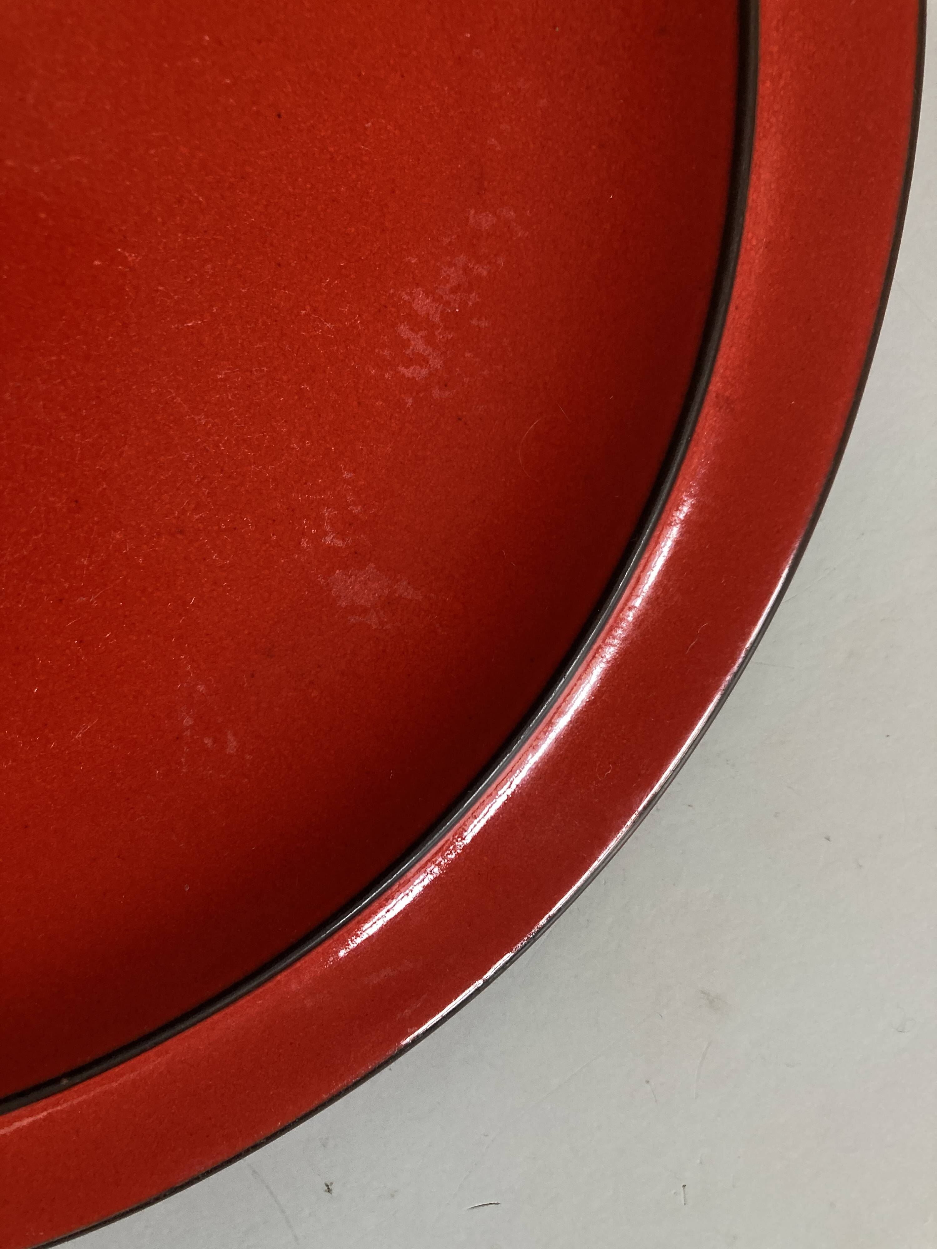 Set of 10 plates Hertha Bengtson Rosenthal 1970 in red stoneware.
