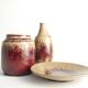 Unique Oxblood Glazed Stoneware Pieces, By Henning Nilsson, Set of 3