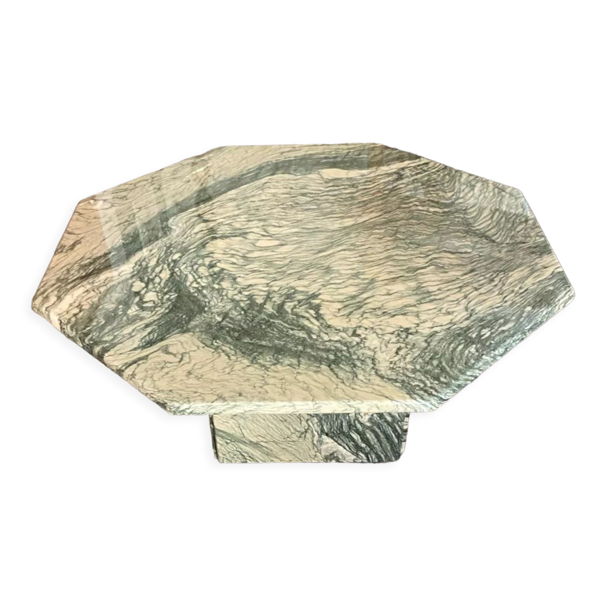 Octagonal marble coffee table