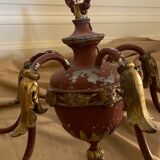 Painted tole chandelier
