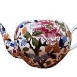 Gien earthenware tea set, peony decoration