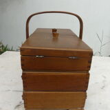 Old wooden sewing box