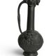Art Nouveau, a single flower vase jug in pewter signed Petiz around 1900.