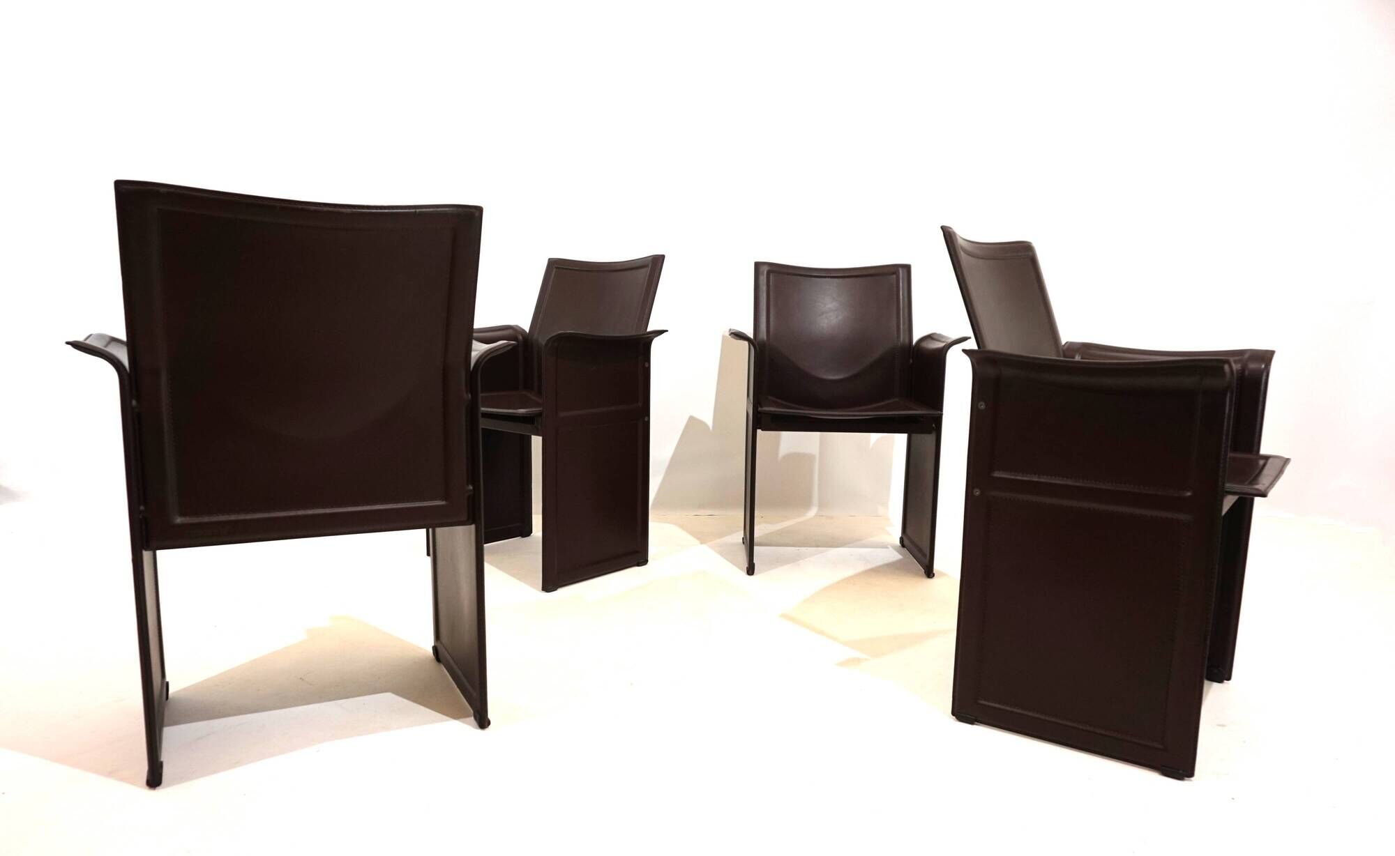Set of 4 Matteo Grassi Korium dining/conference chairs by Tito Agnoli